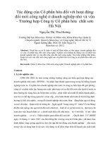 Tác động của Cổ phần hóa đối với hoạt động đổi mới công nghệ ở doanh nghiệp nhỏ và vừa- Trường hợp Công ty Cổ phần hóa chất sơn Hà Nội