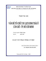 Vấn đề tổ chức du lịch sinh thái ở Cần Giờ , Tp Hồ Chí Minh