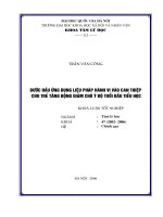 Bước đầu ứng dụng liệu pháp hành vi vào can thiệp cho trẻ tăng động giảm chú ý độ tuổi đầu tiểu học