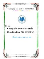 Cơ Hội Đầu Tư Vào Cổ Phiếu - Phân Bón Đạm Phú Mỹ (DPM)
