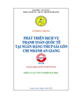 Phát triển dịch vụ thanh toán quốc tế tại ngân hàng TMCP Sài Gòn chi nhánh An Giang