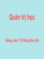 Bài giảng Quản trị học