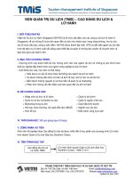 VIỆN QUẢN TRỊDU LỊCH (TMIS) –CAO ĐẲNG DU LỊCH &  LỮHÀNH