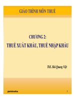 Giáo trình cung cấp những kiến thức cơ bản về thuế - thuế xuất nhập khẩu