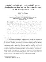Ảnh Hưởng Của Kiểm Tra - Đánh Giá Kết Quả Học Tập Đến Phương Pháp Học Của SV Ở Một Số Trường Đại Học Trên Địa Bàn TP. HCM