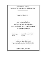 Xây dựng mô hình nhượng quyền thương mại cửa hàng sinh tố và khoáng chất tại HCM