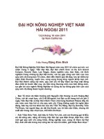 ĐẠI HỘI NÔNG NGHIỆP VIỆT NAM HẢI NGOẠI 2011