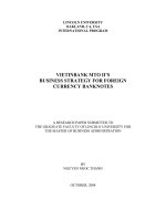 122 VIETINBANK MTO II’S BUSINESS STRATEGY FOR FOREIGN CURRENCY BANKNOTES