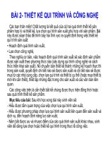 THIẾT KẾ QUI TRÌNH VÀ CÔNG NGHỆ