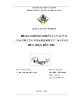 HOẠCH ĐỊNH CHIẾN LƯỢC KINH DOANH CỦA VINAPHONE CHI NHÁNH BƯU ĐIỆN BẾN TRE