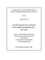 SỰ CHUYỂN DỊCH CƠ CẤU KINH TẾ NÔNG NGHIỆP TỈNH BÌNH DƯƠNG  (1997 -2007 )