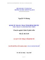 Luận văn thạc sĩ về Kinh tế trang trại Tỉnh Bình Phước