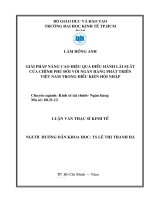 301 Nâng cao hiệu quả điều hành lãi suất của Chính phủ đối với Ngân hàng Phát triển Việt Nam trong điều kiện hội nhập