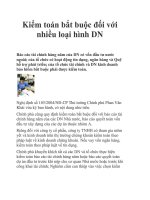 Kiểm toán bắt buộc đối với nhiều loại hình DN