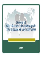 Bài giảng Tài chính quốc tế - Chương 6 các tổ chức tài chính quốc tế tại Việt Nam