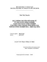 Quá trình chuyển đổi kinh tế từ sản xuất nông nghiệp sang sản xuất công nghiệp ở huyện Long Thành tỉnh Đồng Nai thời kỳ công nghiệp hóa hiện đại hóa