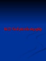 Vấn đề phát triển nông nghiệp