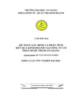 48 Kế toán xác định và phân tích kết quả kinh doanh tại công ty cổ phần Dược Phẩm An Giang