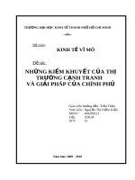 Những kiếm khuyết của thị trường cạnh tranh và giải pháp của chính phủ
