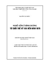 Nghề gốm ở Bình Dương từ cuối thế kỷ XIX đến năm 1975