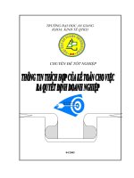 52 Thông tin thích hợp của kế toán cho việc ra quyết định doanh nghiệp