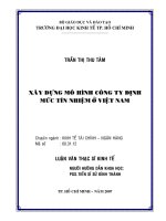 166 Xây dựng mô hình Công ty định mức tín nhiệm ở Việt Nam