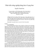 Phát triển nông nghiệp hàng hóa ở Lạng Sơn