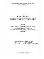 388 Hoàn thiện Lập kế hoạch kiểm toán trong kiểm toán tài chính do Công ty TNHH Tư vấn - Kiểm toán S&S thực hiện