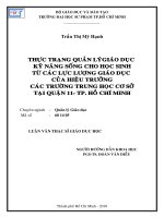 Thực trạng quản lý giáo dục kỹ năng sống cho học sinh từ các lực lượng giáo dục của hiệu trưởng các trường trung học cơ sở tại quận 11 - thành phố Hồ chí Minh