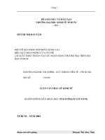 414 Một số giải pháp góp phần nâng cao hiệu quả hoạt động của cơ chế lãi suất thỏa thuận tại các Ngân hàng Thương mại trên địa bàn TP.HCM