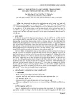 KHẢO SÁT ẢNH HƯỞNG CỦA MỘT SỐ YẾU TỐ CÔNG NGHỆ ĐẾN QUÁ TRÌNH LÊN MEN BIA NỒNG ĐỘ CAO