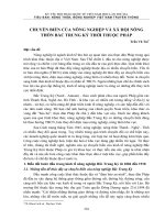 CHUYỂN BIẾN CỦA NÔNG NGHIỆP VÀ XÃ HỘI NÔNG THÔN BẮC TRUNG KỲ THỜI THUỘC PHÁP