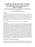 Nghiên cứu mối quan hệ tuyến tính giữa ba kĩ thuật INVITRO