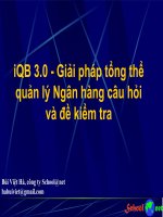 IQB3.0 Giaỉ pháp tổng thể quản lí Ngân hàng câu hỏi và đề kiểm tra