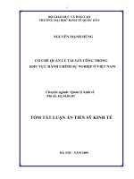 Cơ chế quản lý tài sản công trong khu vực hành chính sự nghiệp ở Việt Nam