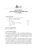 Đề cương môn học Luật Lao động và Bảo hiểm