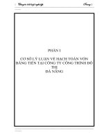 HẠCH TOÁN VỐN BẰNG TIỀN TẠI CÔNG TY CÔNG TRÌNH ĐÔ THỊ  ĐÀ NẴNG