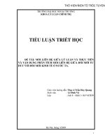 Lí luận và thực tiễn và vận dụng phân tích mối liên hệ giữa đổi mới tư duy với đổi mới kinh tế ở nước ta