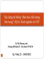 Xây dựng hệ thống đảm bảo chất lượng bên trong