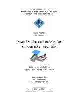 NGHIÊN CỨU CHẾ BIẾN NƯỚCCHANH DÂY - MẬT ONG