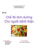 Dinh dưỡng cho người bệnh thận