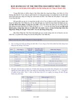 ĐÁNH GIÁ VỀ THỊ TRƯỜNG BẢO HIỂM NHÂN THỌ