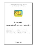 Bài Giảng Nhập Môn Công Nghệ Phần Mềm