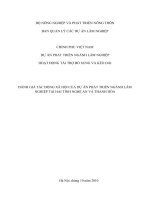 Đánh giá tác động xã hội của dự án phát triển ngành lâm nghiệp tại 2 tỉnh nghệ an và thanh hóa