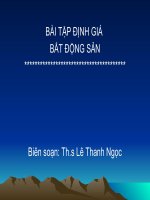 BÀI TẬP ĐỊNH GIÁ  BẤT ĐỘNG SẢN