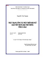 Thực trạng công tác phát triển đội ngũ giáo viên trung học phổ thông tỉnh Cà Mau