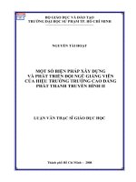 MỘT SỐ BIỆN PHÁP XÂY DỰNG  VÀ PHÁT TRIỂN ĐỘI NGŨ GIẢNG VIÊN  CỦA HIỆU TRƯỞNG TRƯỜNG CAO ĐẲNG  PHÁT THANH TRUYỀN HÌNH II