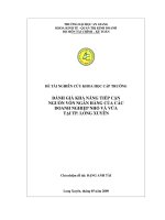 340 Đánh giá khả năng tiếp cận nguồn vốn ngân hàng của các doanh nghiệp nhỏ và vừa tại thành phố Long Xuyên