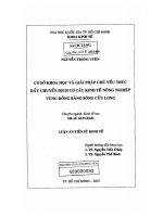 139 Cở sở khoa học và giải pháp chủ yếu thúc đẩy chuyển dịch cơ cấu kinh tế nông nghiệp vùng đồng bằng sông Cửu Long