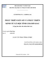 Phát triển dân số và phát triển kinh tế xã hội tỉnh Champasac